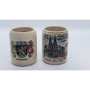 VINTAGE Miniature Beer Steins Mugs Germany Set Of 2